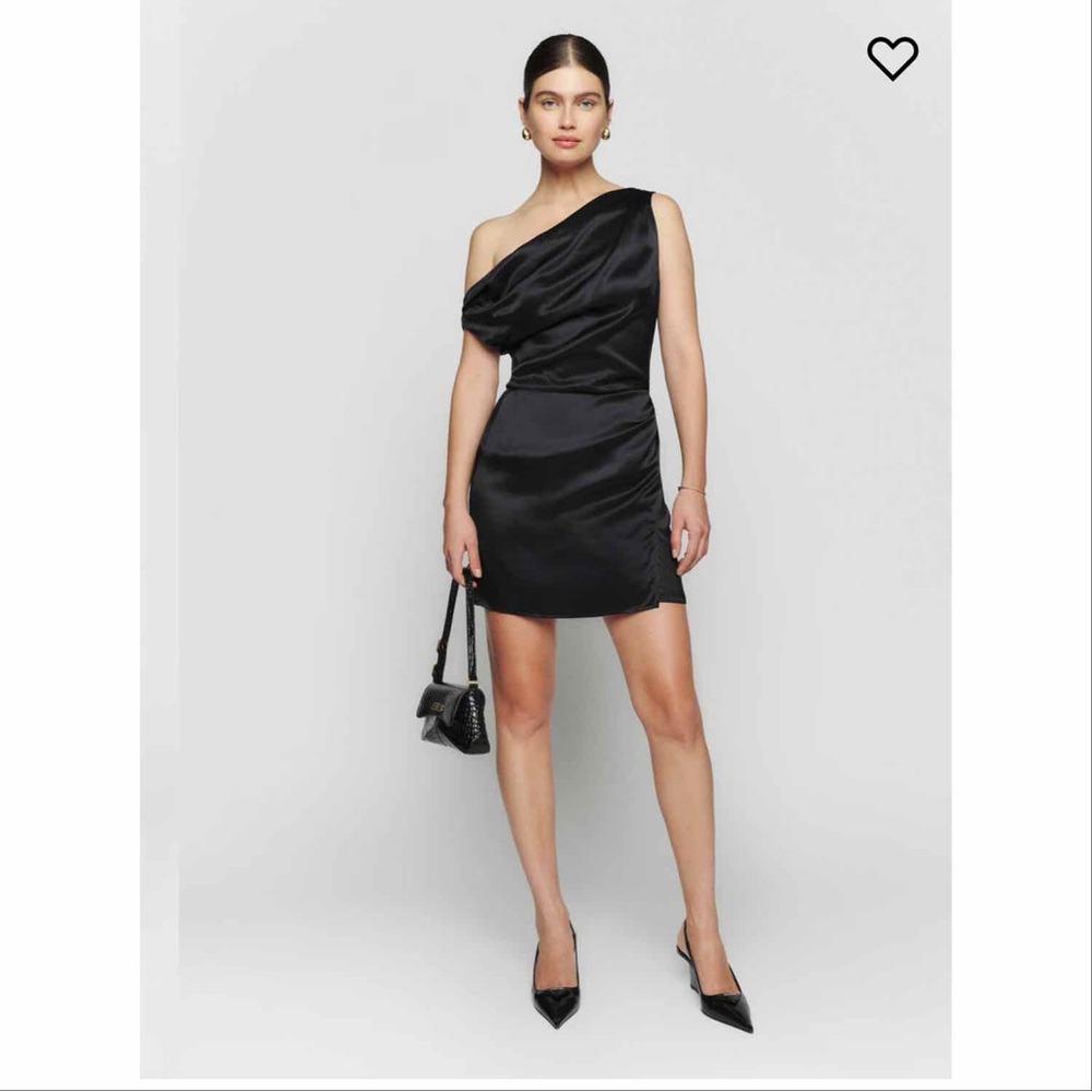 NWT Reformation Alanis Silk Dress Black Size 4